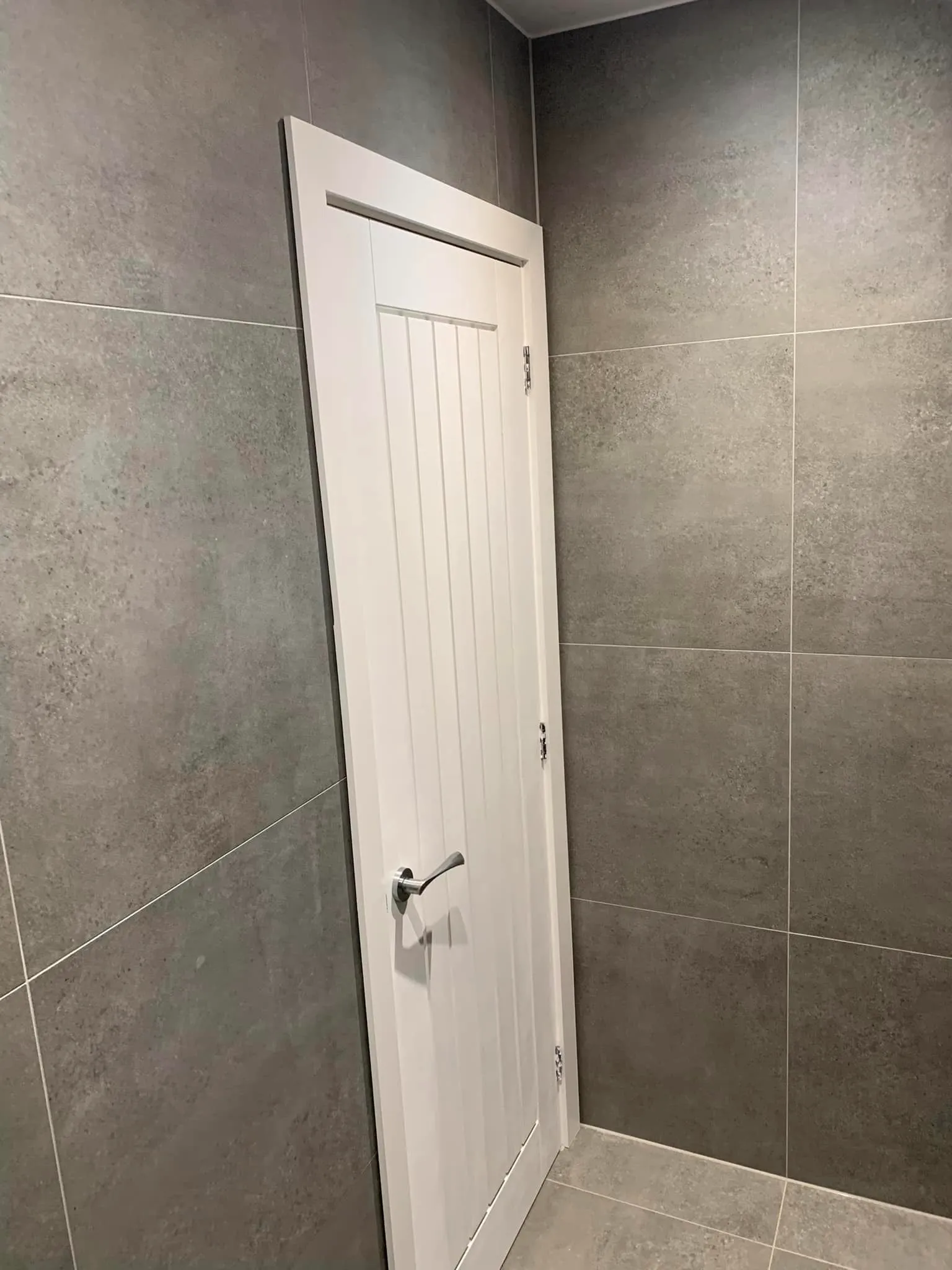 white bathroom door
